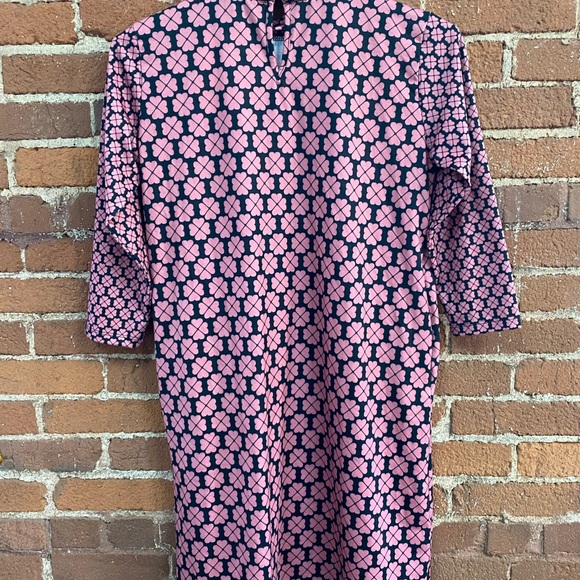 COPY - Black and Pink Floral Pleated Shift Dress - Picture 5 of 6